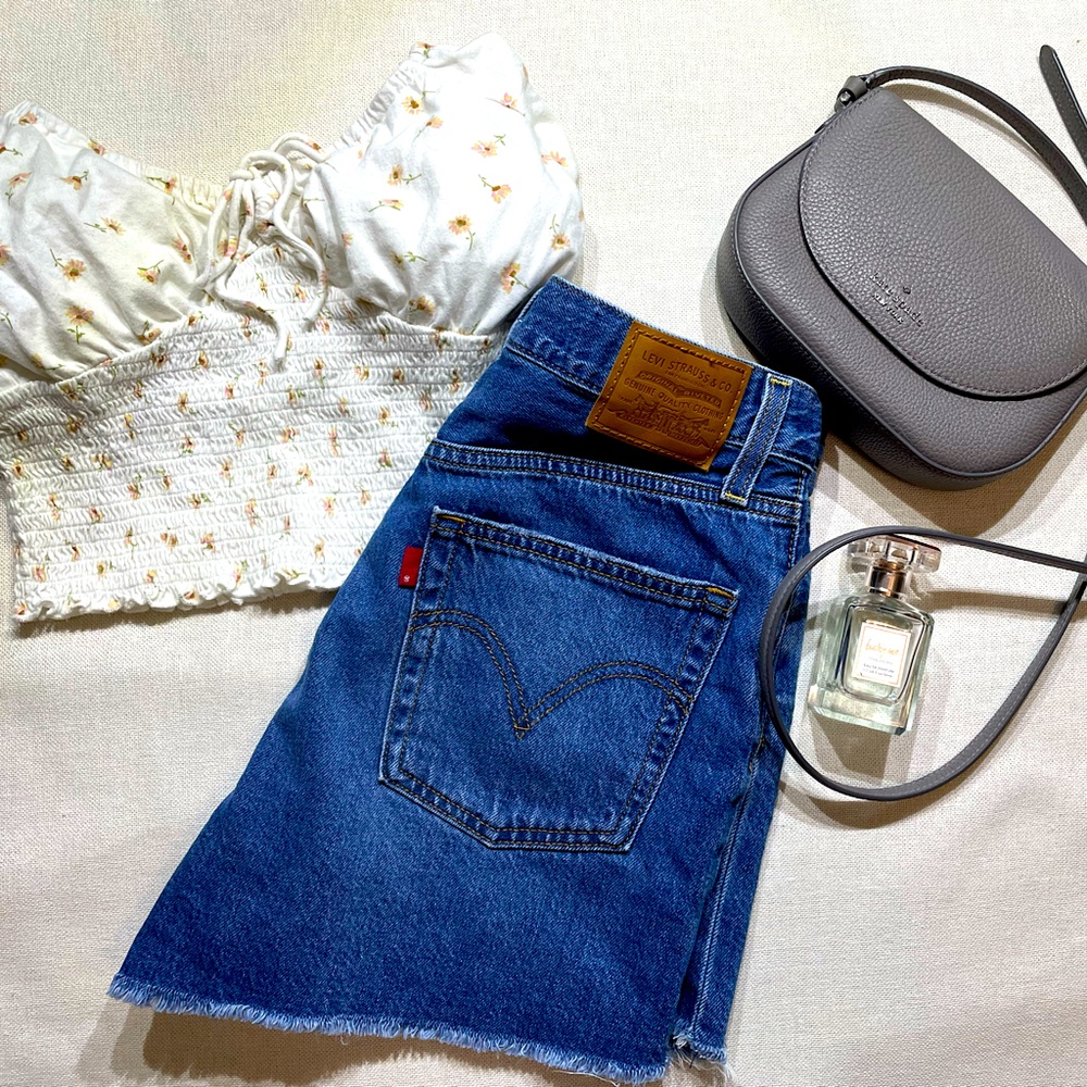 Levi’s rib cage denim shorts